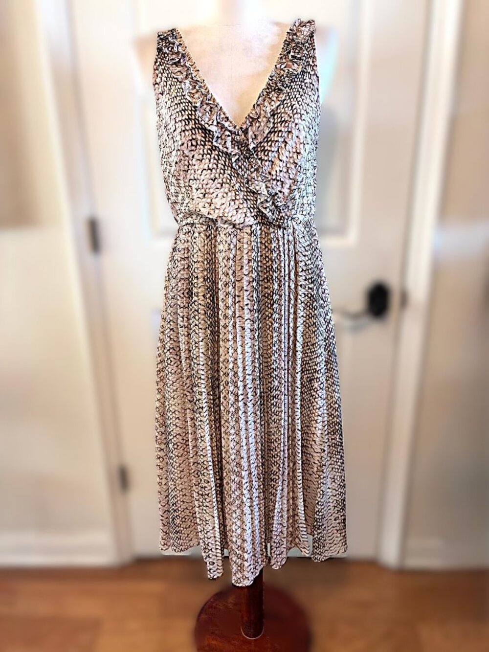Python Ruffle Dress from Great Jones, Size 6, Pockets, Sleeveless, Runs Large